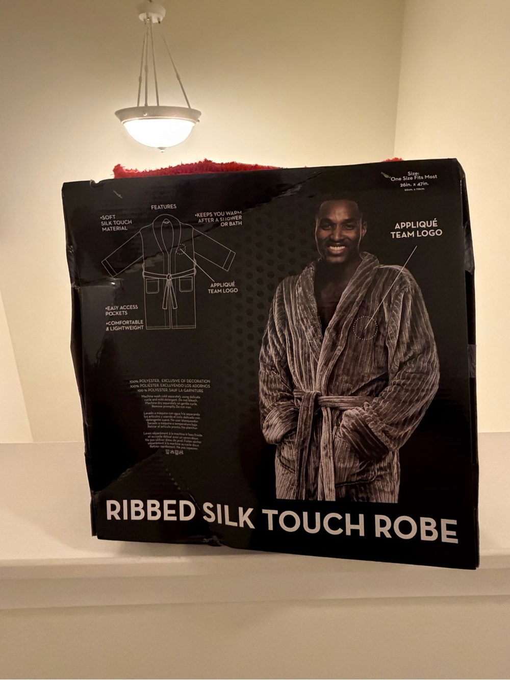 NIB NFL Kansas City Chiefs Red Ribbed Silk-Touch Robe - Picture 4 of 6